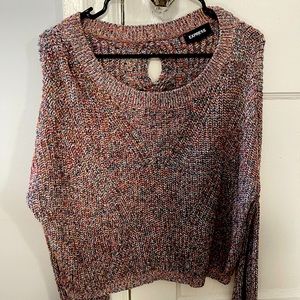 Colorful sweater with back detailing